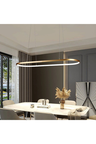 HAMER Modern Gold Pendant Lamp with Yellow Light – 30W – 35+100 cm