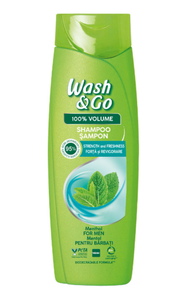 WASH&GO Sampon cu extract de menta, 360 ml