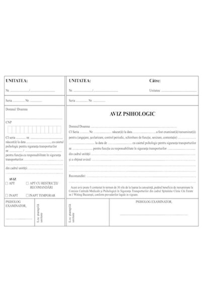 OEM Aviz psihologic pentru siguranta transporturilor A4, set 50 set x 3 ex Br...