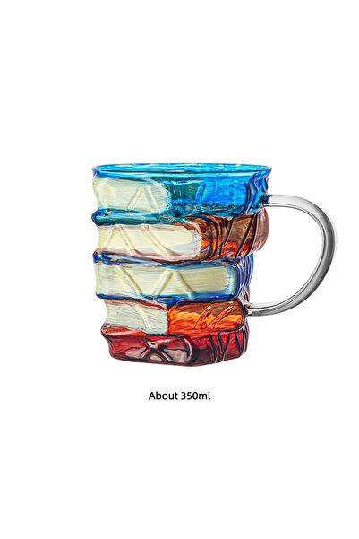 Choice كوب قهوة زجاجي مرسوم يدويًا بتصميم كتاب غير منتظم من JUSTINLAU، سعة 30...
