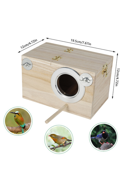 Choice 1PC B Wood Bird House Nest Birds Breeding Box 1/2 Holes Hanging Bird H...