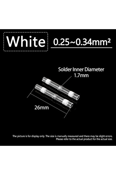 Choice8 100Pcs White Solder Seal Wire Connectors 3:1 Shrinkage Rate Waterproo...
