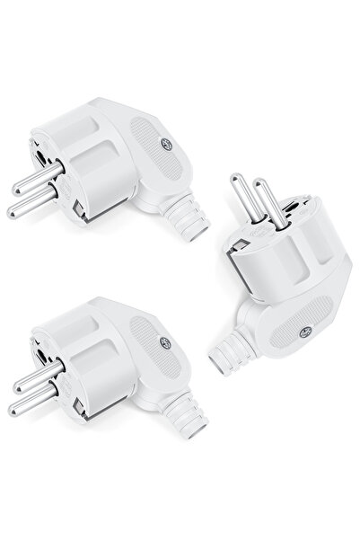 Choice 250V EU 3pcs White 3PCS EU Plug Adapter Replacement Male Plug Wiring S...