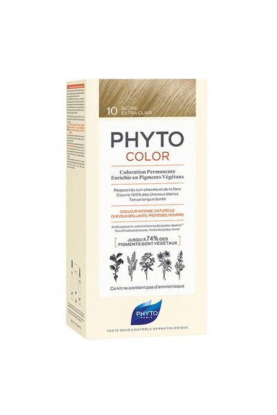 Phyto Vopsea de păr permanentă 10 Blond Extra Deschis 50 ml
