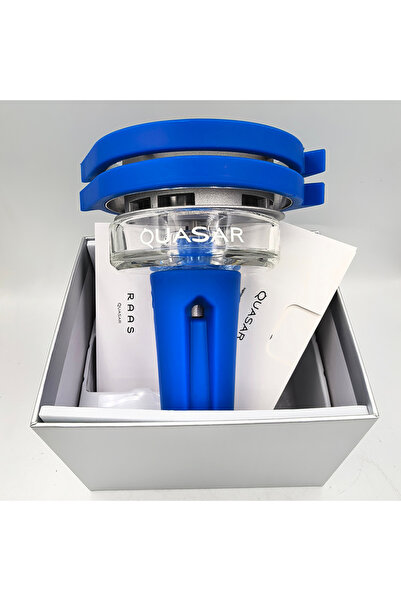 Choice Blue Hookah Glass Bowl Holder with Cover Heat Glass & Metal Hookah Hea...