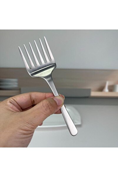 Choice1 A Stainless Steel Korean Single Handle Six-tooth Cake Fruit Fork Dinn...
