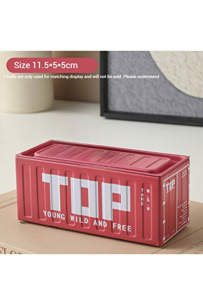 choice2 red Compact Iron Storage Container Creative Desktop Organizer Office ...
