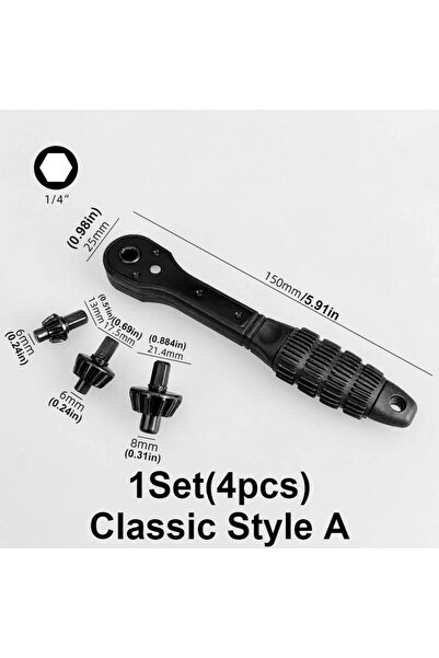 Choice 1 Set Classic A 4pcs Heavy-Duty 3-in-1 Ratchet Drill Chuck Wrench Set,...