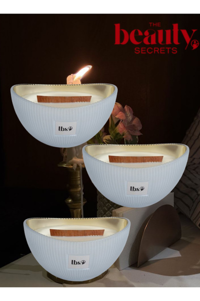 The Beauty Secrets 3 قطع شموع معطرة فاخرة برائحة الياسمين والمسك 1000 جرام