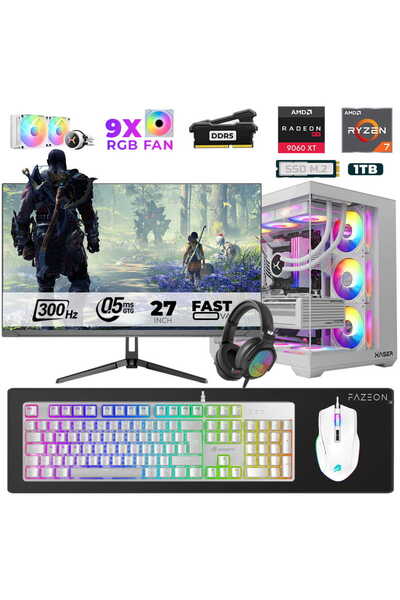 XASER Star X600 Ryzen 7 7800X3D 32GB Ram 1TB M.2 NVMe SSD 16GB RX9060XT 27" 3...