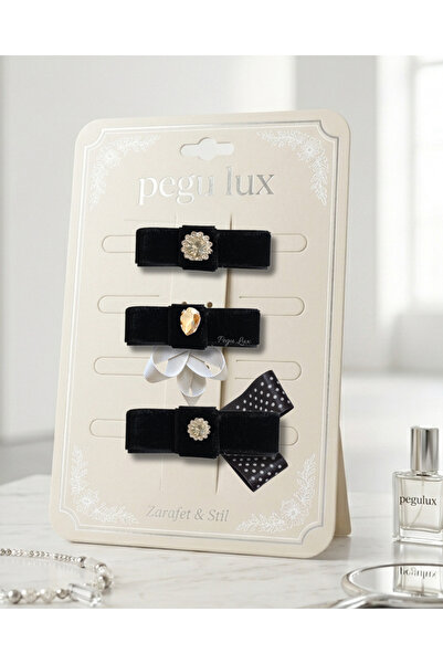 pegu baby collection Set de 3 agrafe de păr din catifea, mici, mini, luxoase,...