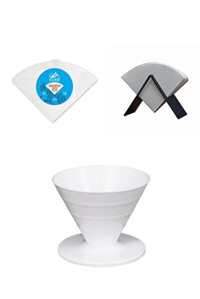VESTRON Kahve Demleme Homebarista 3lu Set| V60 (PL)| Stand Ve V60 Kağıt