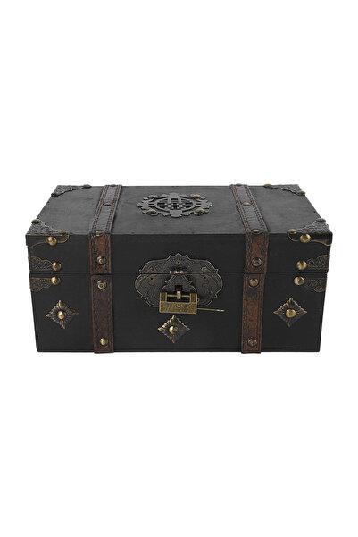 Choice As picture Retro Wooden Storage Box Vintage Treasure Chest Multifuncti...