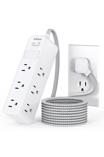 Choice 100-240V 9 9-in-1 Surge Protector Power Strip with 6 Outlets and 5ft B...