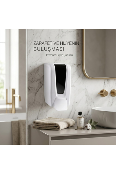 DORA Duvara Monte Gagalı Sıvı Sabun Dispenseri – 900 ml (Siyah / Beyaz Seçene...