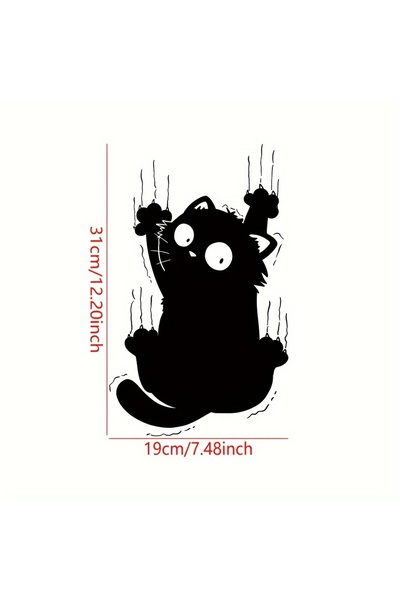 Choice A Lucky Cat Funny Black Cat Scratches Toilet Stickers Decorative Bathr...