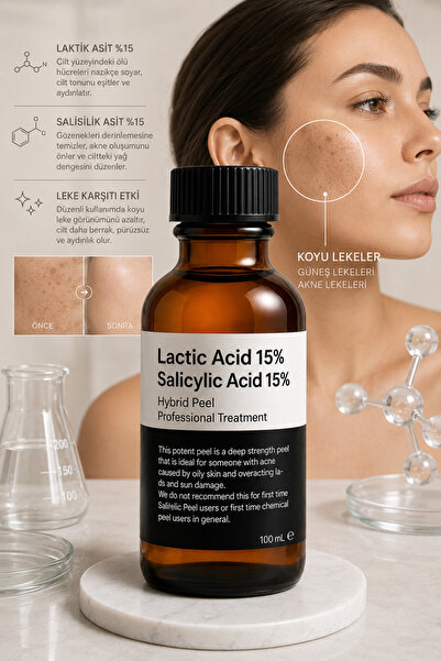 Puredermine Lactic Acid %15 & Salicylic Acid %15 Professional Treatment – Ölü...
