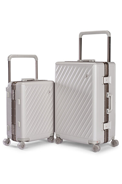 LİMRA Luxury Travel Luggage Set 2 Pieces Durable Pc Material Double Wheels 27...