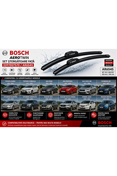 Bosch Aerotwin AR654S 3397007570 – Set Ștergătoare Premium Față pentru Toyota...