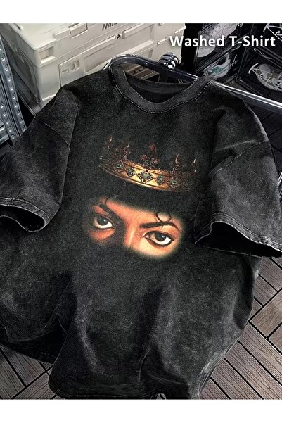 Le Savu Micheal Jackson Printed Washable Vintage Unisex Oversize T-Shirt