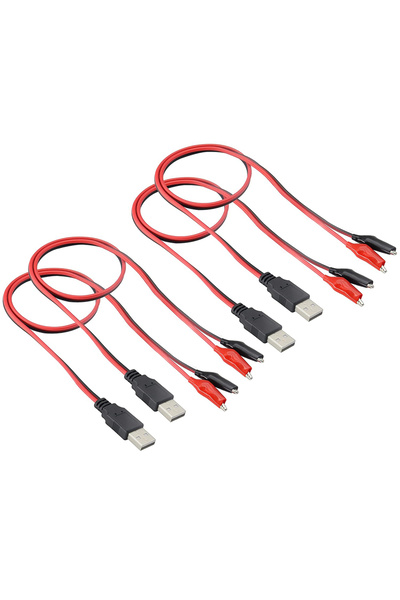 Choice1 4 قطع كابل محول USB ذكر إلى مشبك تمساح، كابل توصيل مشبك تمساح إلى USB...