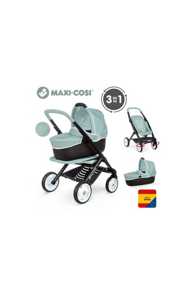 Smoby Maxi Cosi & Quinny Gri 3'ü1 arada Oyuncak Bebek Arabası
