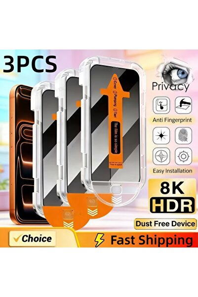 Choice27 3 قطع لهاتف آيفون 17 برو ماكس، واقي شاشة زجاجي مقوى مضاد للتجسس من F...