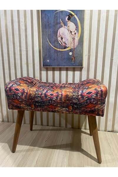 arkın koltuk döşeme puf,Kilim Desenli Ahşap Ayaklı , Klasik ,otantik Desen ,m...