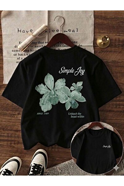 LELVANİ TRICOU DE DAMĂ SIMPLE JOY, VERDE, CU IMPRIMEU FLORAL PE FAȚĂ ȘI PE SP...