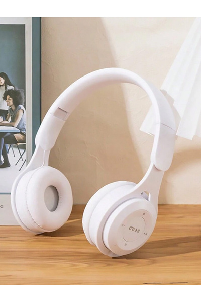 Choice WHITE Head-mounted Bluetooth headphones, HiFi sound quality, seamless ...
