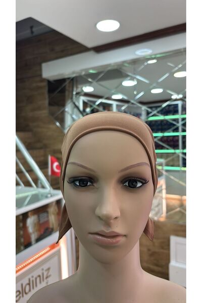 Firdevs Luxury Bone Back-Tie Non-Slip Inner Bonnet Scarf Shawl Bonnet Hijab Dark Gold