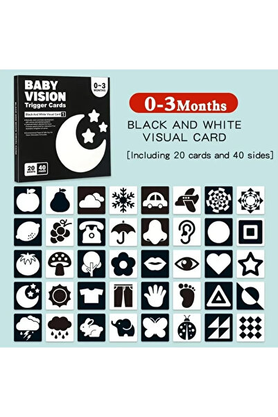 Choice3 0-3Months 0-36M Baby Vision Stimulation Card Early Education Toy Newb...