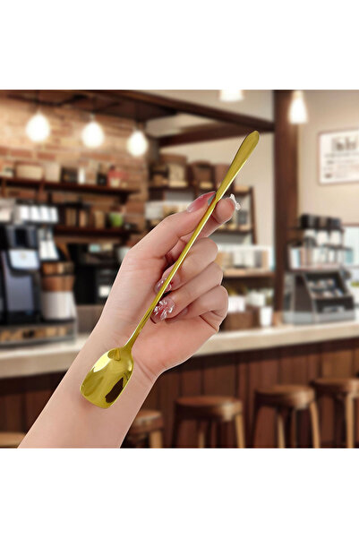 Choice1 Gold Stainless Steel Round Spoon Net Red Golden Dinner Long Handle St...