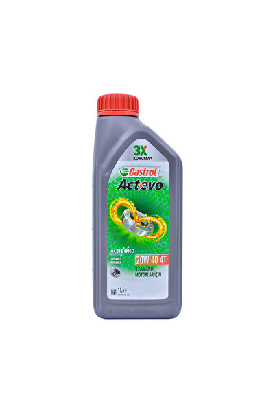 CASTROL Actevo 4T 20W-40 4 Zamanlı Motosiklet Motor Yağı 1 Litre JASO MA2