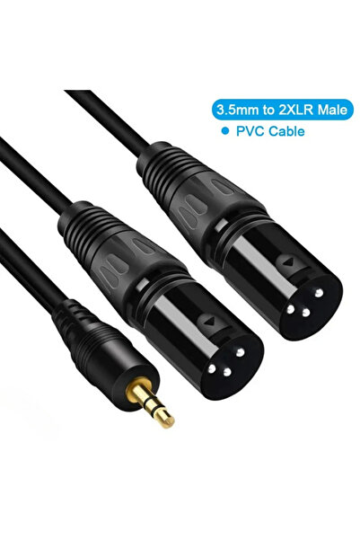 Choice6 كابل صوت ستيريو TRS ذكر إلى ذكر XLR مزدوج بطول متر واحد، من مقبس 3.5 ...