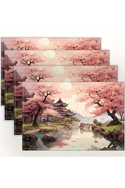 Choice 4pcs 30X40cm 4pcs 4pcs Japanese-style Cherry Blossom Design Placemats,...