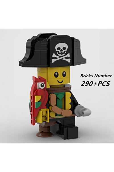 Choice دمية بيراتيبابي ميني بتصميم قرصان إبداعي من نوع MOC Brickhead، بدون عل...
