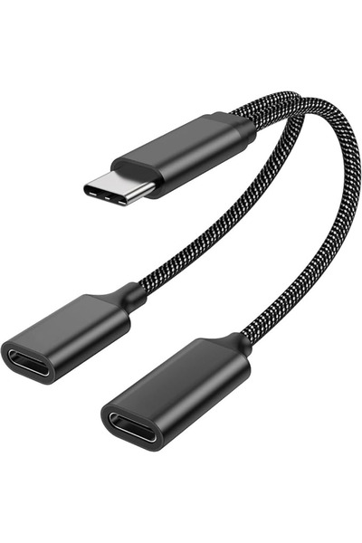 Choice1 Other black 1pcs 2-in-1 USB-C Male Connector to Dual USB-C Female Con...