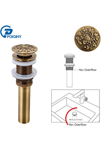 Choice6 No Hole A2 POIQIHY Bathroom Lavatory Basin Sink Pop Up Drain Antique ...