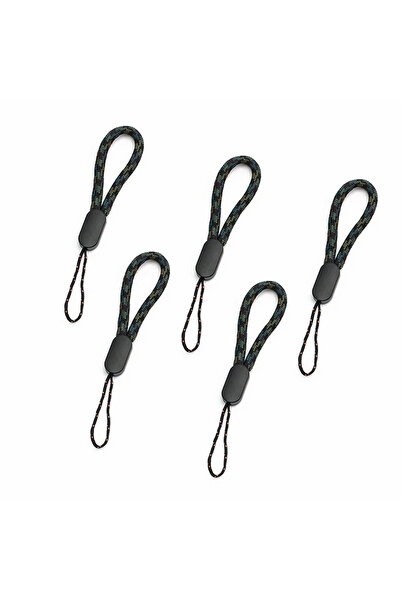 choice2 Nylon fiber 5pcs-Green Adjustable Mobile phone Strap Wrist Lanyard Fo...