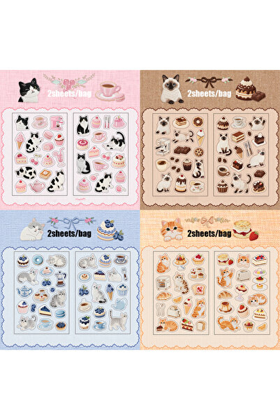 Choice S29527-A 4 عبوات ملصقات PET بتصميم ميو إنجوي سويت تايم، ملصقات تزيينية...