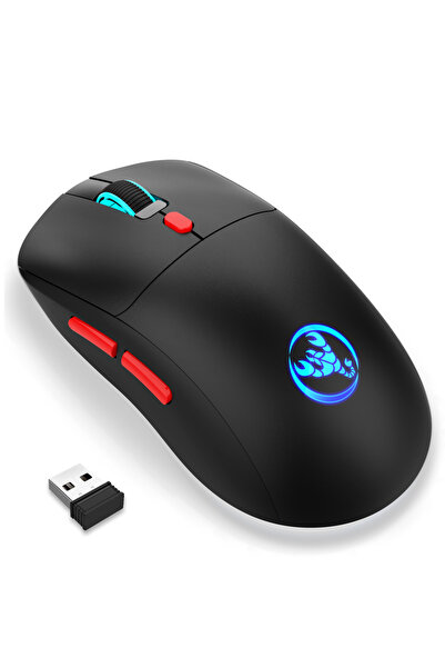 Choice black USB Wireless Mouse with Color Lighting 2.4G Optical Mouse Rechar...