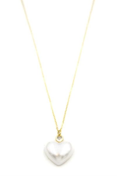 Ethab Ticaret Glb-stl41414 pearl heart necklace - gold