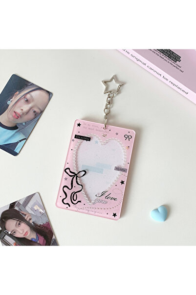 Choice1 fen INS Korean Fashion Heart Hollow 3in Card Holder Cute Girls Idol P...