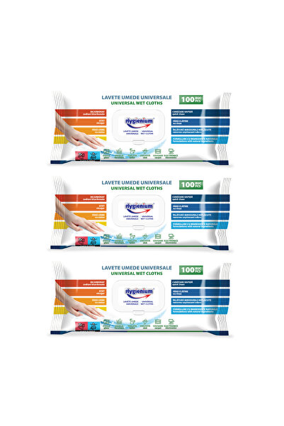 Hygienium Set 3 x Servetele umede bicarbonat, 100 buc cu bicarbonat si otet, ...