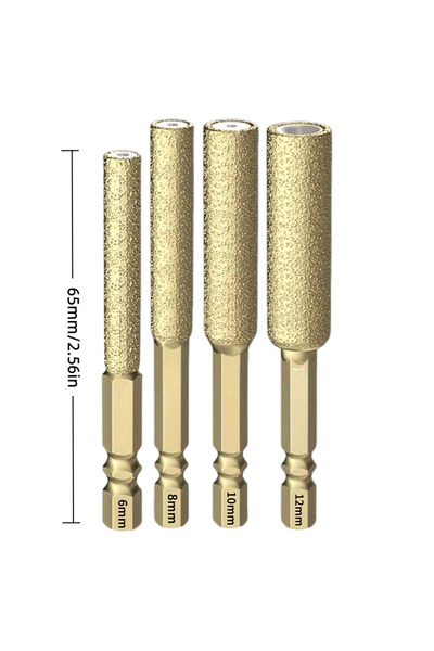 Choice kongzuan4 4Piece Brazed Diamond Grinding Saw Set (6/8/10/12mm) - Hex S...