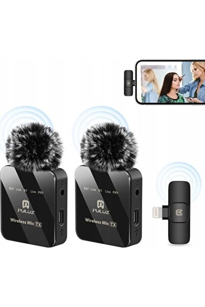 PULUZ 2x Microfon wireless tip cravată pentru iPhone Lightning/Puluz PU647B