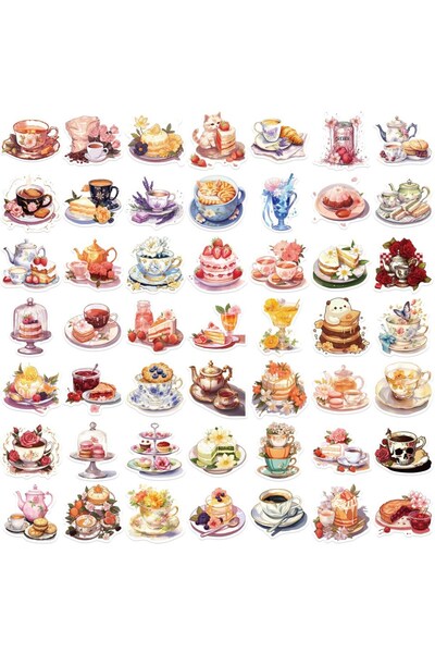 Choice 50PCS X2 50/100PCS Cartoon Afternoon Tea Graffiti Stickers Decorative ...