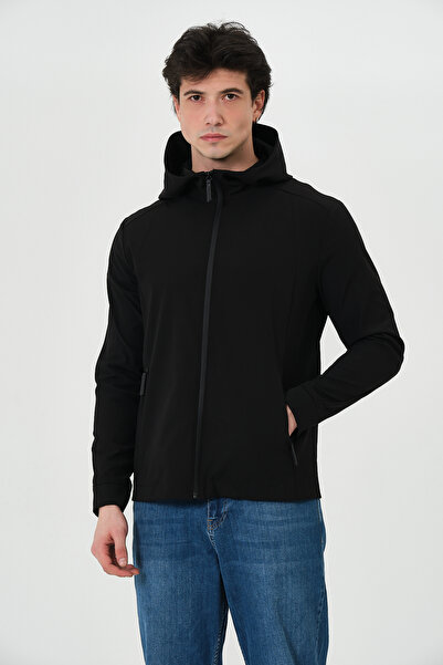 PIQUE Men's coat men's hooded reflective detail stretch fit coat