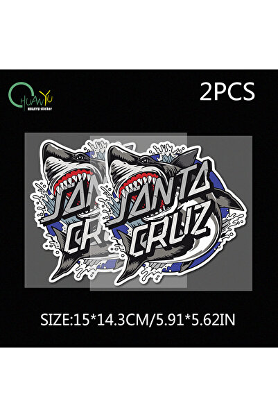 Choice1 15x14.3cm C978A2 2pcs Shark sticker creative personal decoration to c...